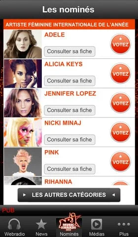 Application NRJ Music Awards 2013