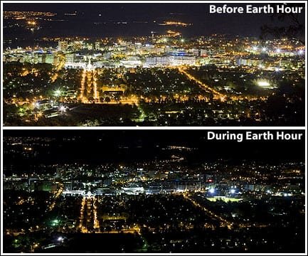 AVANT / PENDANT le EARTH HOUR !