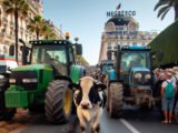 Manifestation des agriculteurs : des tracteurs bloquent la promenade des Anglais, une vache près du Negresco