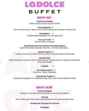 La Dolce St Jeannet menu