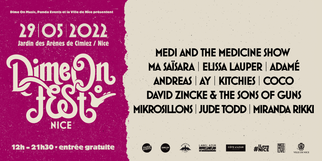 DIME ON FEST : Concert non stop à Nice ce dimanche 29 mai !