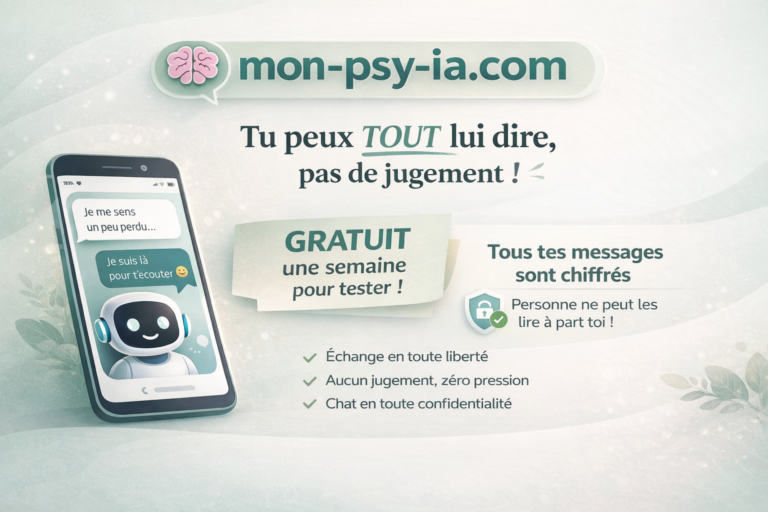 Mon Psy IA : gratuit, sécurisé et disponible 24h/24 !